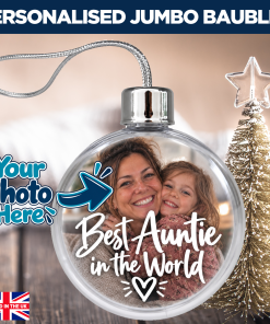 Alternative view of Best Auntie In The World Photo Upload - Jumbo Acrylic Bauble