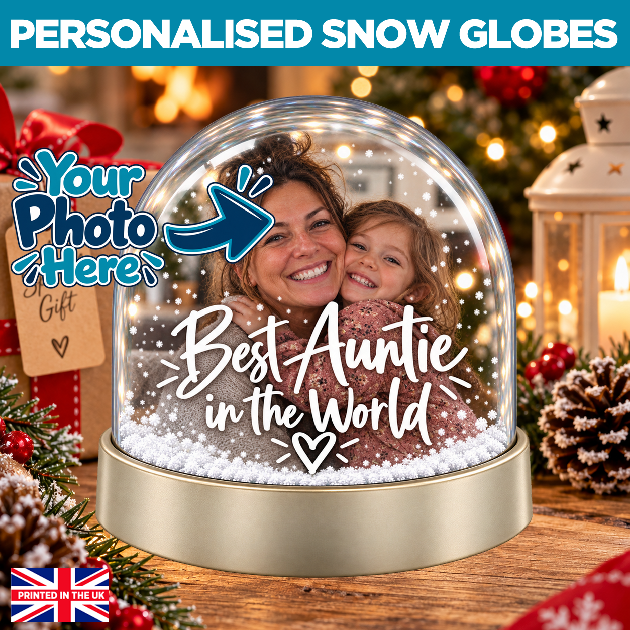 Personalised Snow Globe - Best Auntie In The World