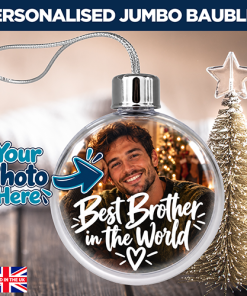 Alternative view of Best Brother In The World Photo Upload - Jumbo Acrylic Bauble