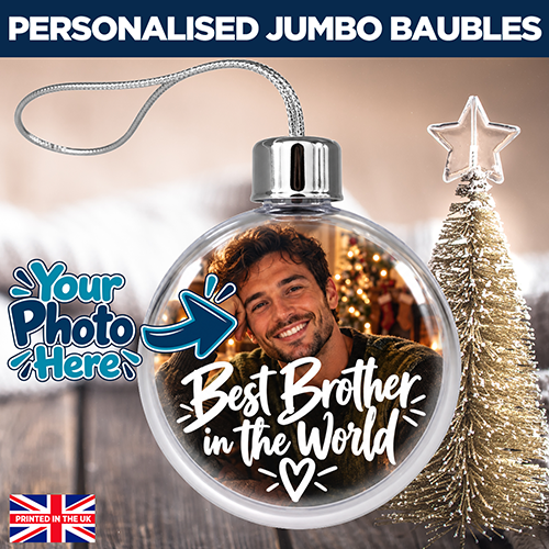 Best Brother In The World Photo Upload - Jumbo Acrylic Bauble - Image 2