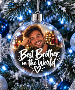 Best Brother In The World Photo Upload - Jumbo Acrylic Bauble