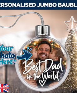 Alternative view of Best Dad In The World Photo Upload - Jumbo Acrylic Bauble