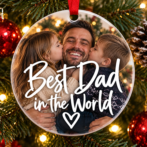 Best Dad In The World - Ceramic Bauble