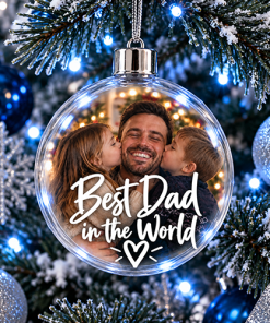 Best Dad In The World Photo Upload - Jumbo Acrylic Bauble