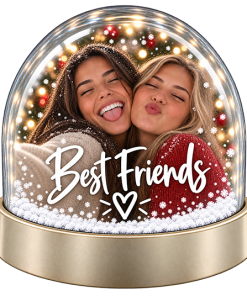 Alternative view of Personalised Snow Globe - Best Friends Photo Upload