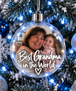 Best Grandma In The World Photo Upload - Jumbo Acrylic Bauble