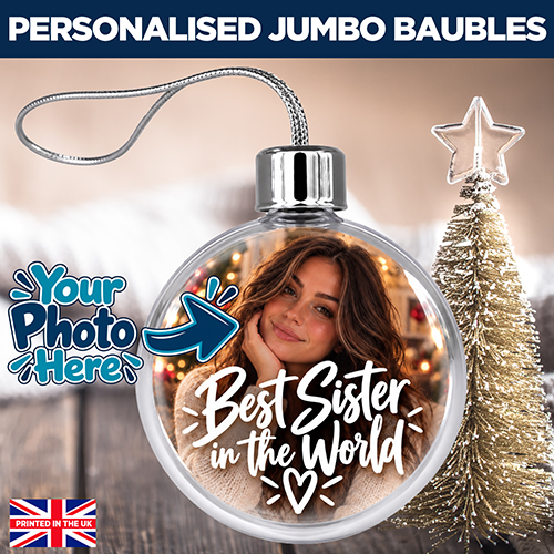 Best Sister In The World Photo Upload - Jumbo Acrylic Bauble - Image 2