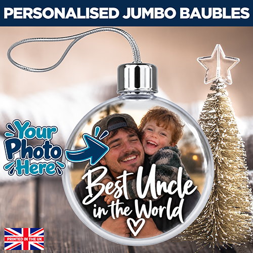 Best Uncle In The World Photo Upload - Jumbo Acrylic Bauble - Image 2