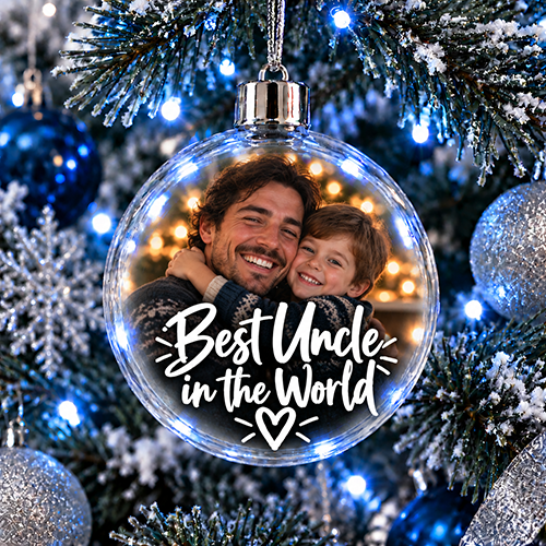 Best Uncle In The World Photo Upload - Jumbo Acrylic Bauble