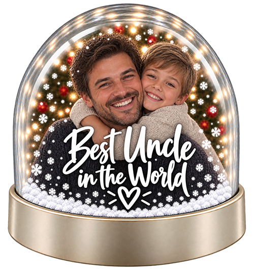 Personalised Snow Globe - Best Uncle In The World - Image 2