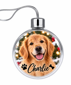 Pet Dog Photo & Name Upload - Jumbo Acrylic Bauble - Image 3