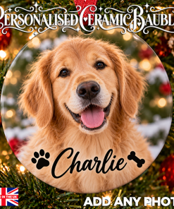 Alternative view of Pet Dog Photo & Name - Ceramic Bauble