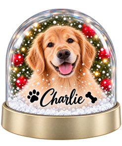 Alternative view of Personalised Snow Globe - Pet Dog Photo Upload & Any Name