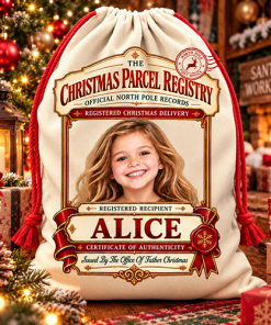 Alternative view of Personalised Christmas Santa Sack Any Photo & Name - Christmas Parcel Registry