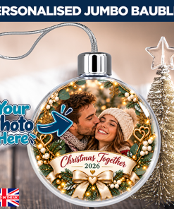 Alternative view of Christmas Together 2026 Photo Upload - Jumbo Acrylic Bauble