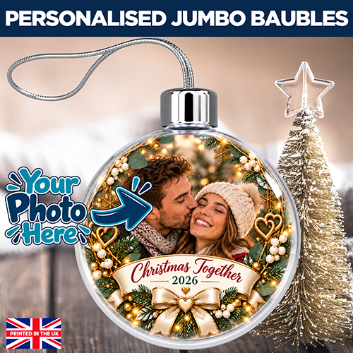 Christmas Together 2026 Photo Upload - Jumbo Acrylic Bauble - Image 2