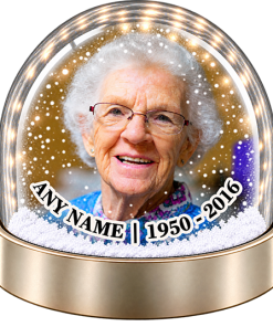 Alternative view of Personalised Snow Globe - Any Name, Photo & Years Memorial Ornament