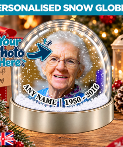 Personalised Snow Globe - Any Name, Photo & Years Memorial Ornament