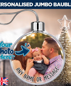 Alternative view of Any Photo & Message Photo Upload - Jumbo Acrylic Bauble