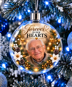 Forever In Our Hearts Photo Upload - Memorial Ornament Jumbo Acrylic Bauble