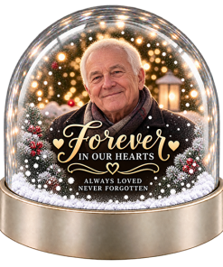 Alternative view of Personalised Memorial Snow Globe - Forever In Our Hearts Photo Upload
