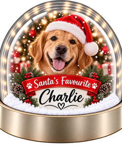 Alternative view of Personalised Snow Globe - Santa's Favourite Any Name & Photo