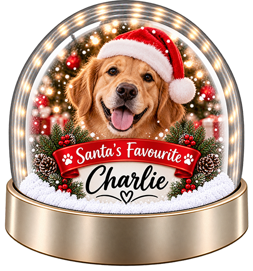 Personalised Snow Globe - Santa's Favourite Any Name & Photo - Image 2