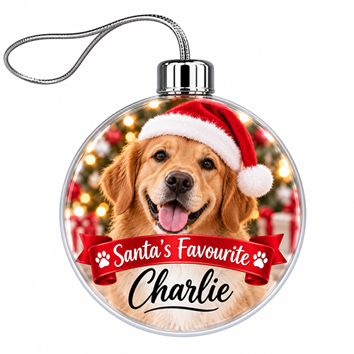 Santa's Favourite Photo & Name Upload - Jumbo Acrylic Bauble - Image 3