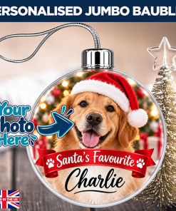 Alternative view of Santa's Favourite Photo & Name Upload - Jumbo Acrylic Bauble