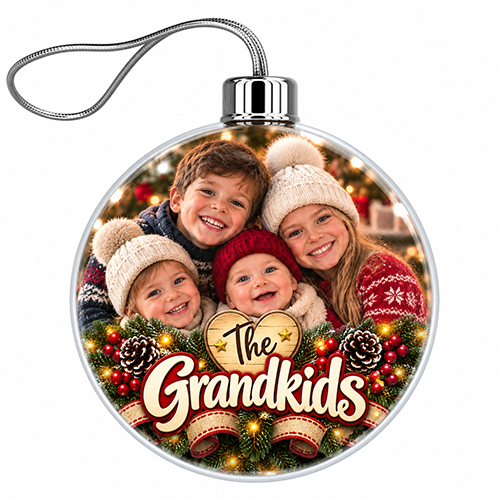 The Grandkids Photo Upload - Jumbo Acrylic Bauble - Image 3