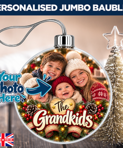 Alternative view of The Grandkids Photo Upload - Jumbo Acrylic Bauble