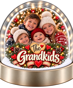 Alternative view of Personalised Snow Globe - The Grandkids Photo Upload