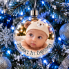 Any Name's First Christmas Any Photo & Text Upload - Jumbo Acrylic Bauble