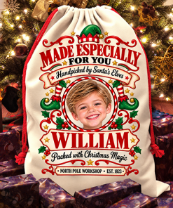 Personalised Christmas Santa Sack Any Photo & Name - Made Especially For You