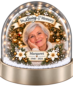 Alternative view of Personalised Snow Globe - In Loving Memory Memorial Any Photo, Name & Memorial Years