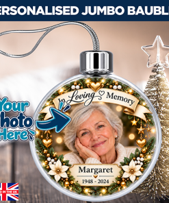 Alternative view of In Loving Memory - Jumbo Acrylic Bauble Any Photo, Name & Memorial Years
