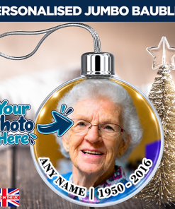 Alternative view of Any Name Memorial Ornament - Jumbo Acrylic Bauble Add Photo, Name & Years