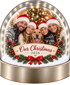 Alternative view of Personalised Snow Globe - Our Christmas 2026 Photo Upload