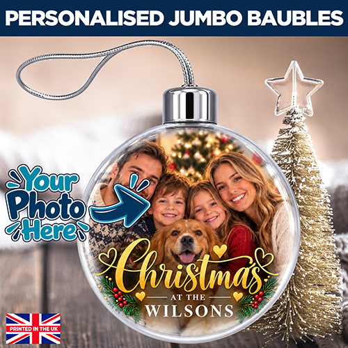 Christmas At The Any Surname's - Jumbo Acrylic Bauble - Image 2