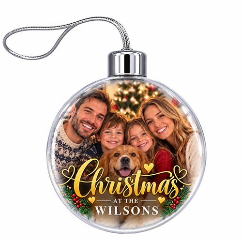 Christmas At The Any Surname's - Jumbo Acrylic Bauble - Image 3