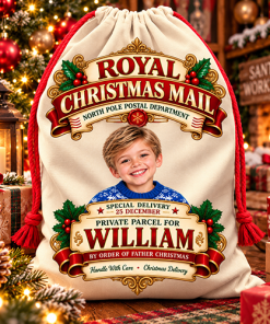Alternative view of Personalised Christmas Santa Sack Any Photo - Royal Christmas Mail Parcel For Any Name