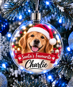 Santa's Favourite Photo & Name Upload - Jumbo Acrylic Bauble