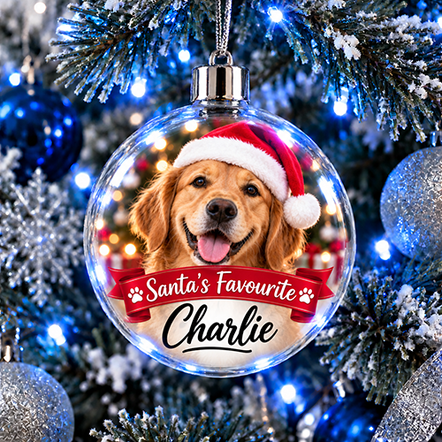 Santa's Favourite Photo & Name Upload - Jumbo Acrylic Bauble