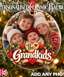 Alternative view of The Grandkids - Photo Ceramic Bauble