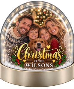 Alternative view of Personalised Snow Globe - Christmas At The Any Surname's Photo Upload