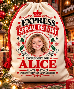 Alternative view of Personalised Christmas Santa Sack Any Photo & Name - Express Special Delivery