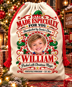 Alternative view of Personalised Christmas Santa Sack Any Photo & Name - Made Especially For You