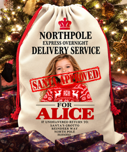 Personalised Christmas Santa Sack Any Photo & Name - Santa Approved